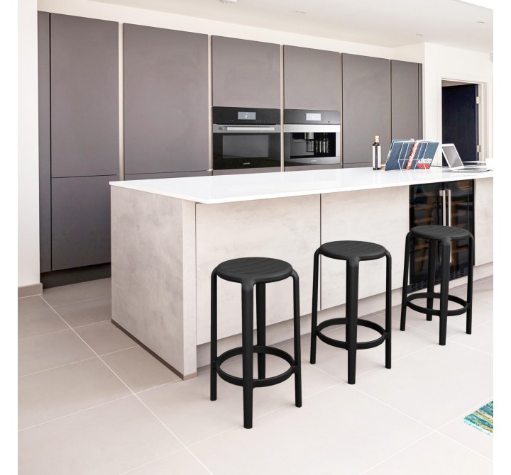 Compamia Tom Resin Counter Stool in Black - Lifestyle 