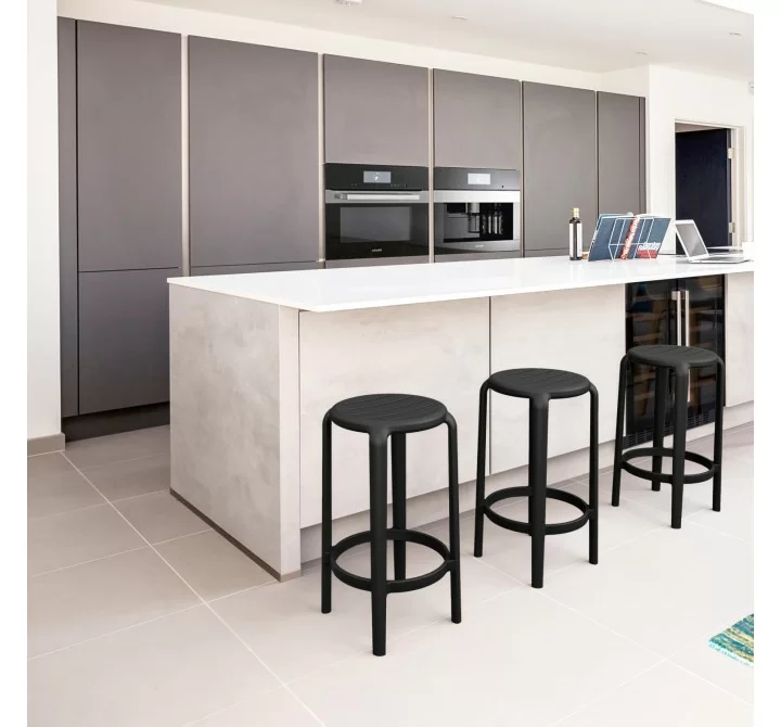 Compamia Tom Resin Counter Stool in Black - Lifestyle 