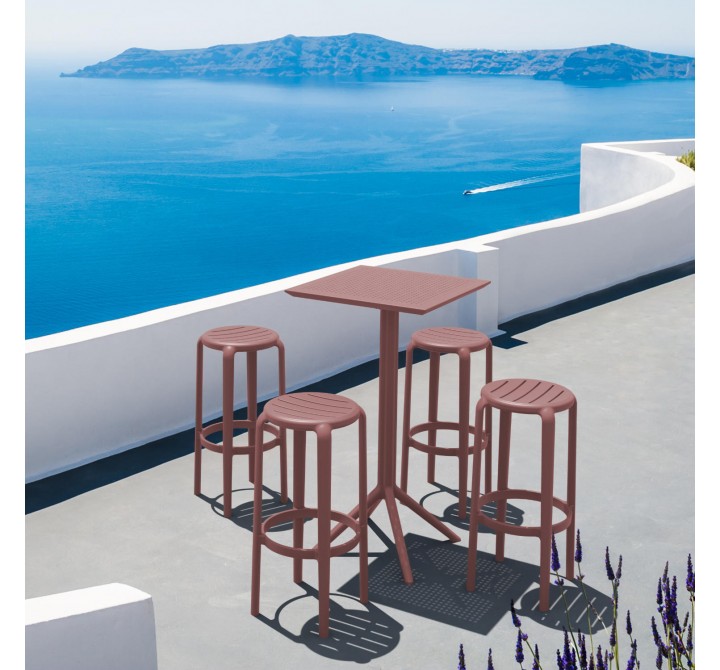 Compamia Tom Resin Bar Stool in Marsala - Lifestyle 2