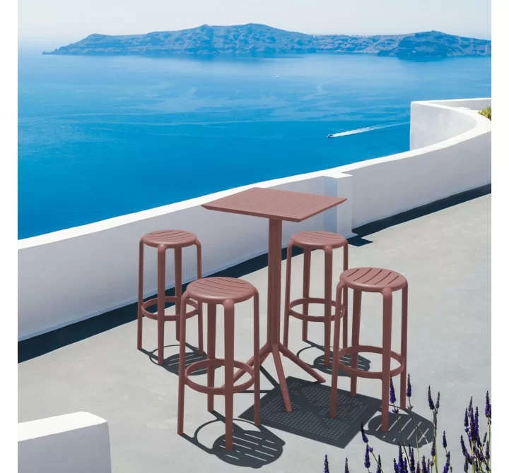 Compamia Tom Resin Bar Stool in Marsala - Lifestyle 2