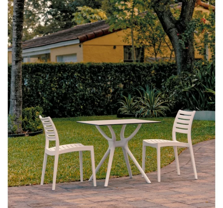 Compamia Ares Dining Set with 2 Chairs White
