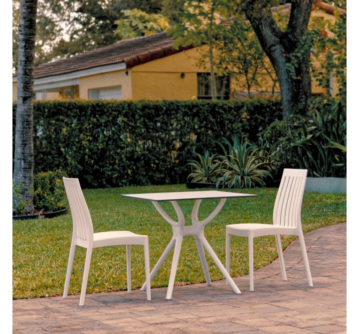 Compamia Soho Dining Set with 2 Chairs White