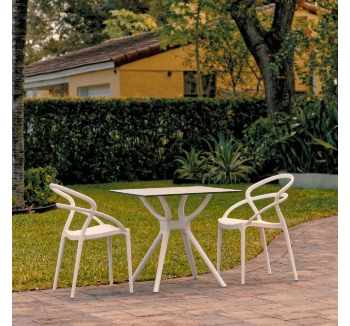 Compamia Pia Dining Set with 2 Chairs White