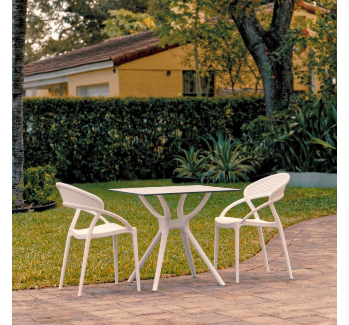 Compamia Sunset Dining Set with 2 Chairs White