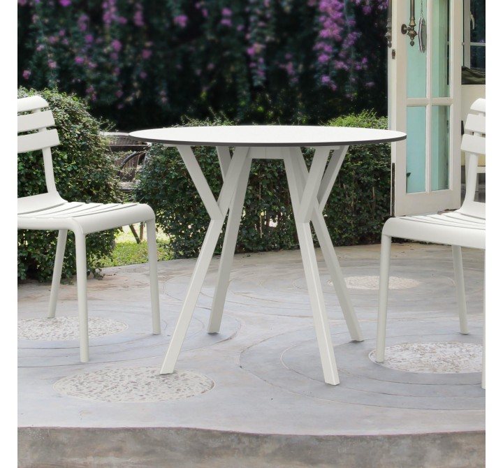 Compamia Max Square Table 35 inch In White - Lifestyle 3