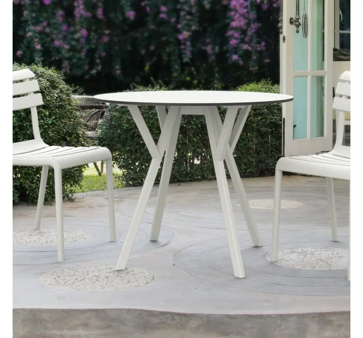 Compamia Max Square Table 35 inch In White - Lifestyle 3