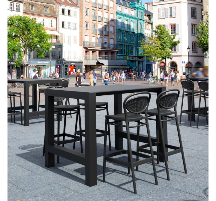 Compamia Vegas Marcel 5 pc Bar Set with 39 inch to 55 inch Extendable in Black - Lifestyle 2
