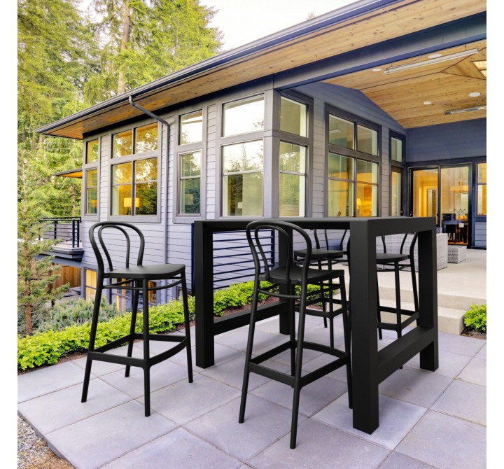 Compamia Vegas Victor 5 pc Bar Set with 39 inch to 55 inch Extendable in Black - Lifestyle 2