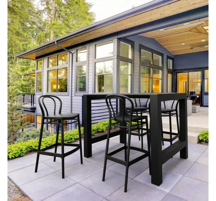 Compamia Vegas Victor 5 pc Bar Set with 39 inch to 55 inch Extendable in Black - Lifestyle 2