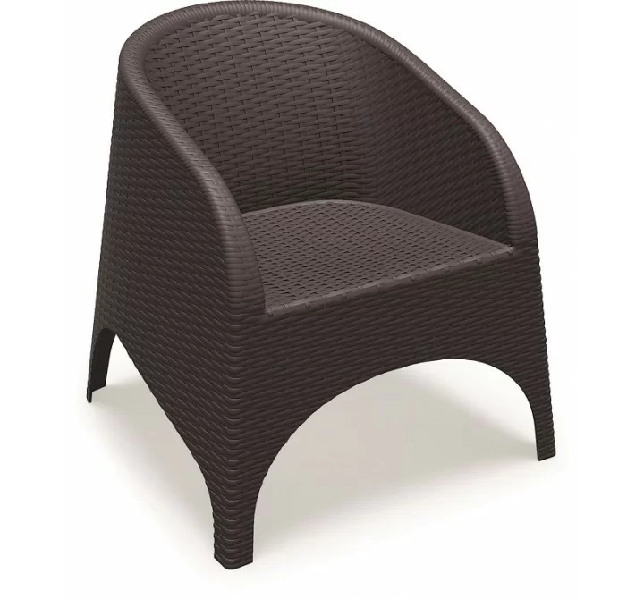 Aruba Resin Wickerlook Chair - Black - Angled