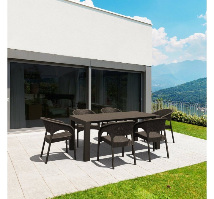 Compamia Panama California 7-Piece Extendable Dining Set - Brown