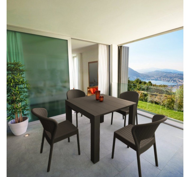 Compamia Daytona Wickerlook 5-Piece Extendable Dining Set - Brown