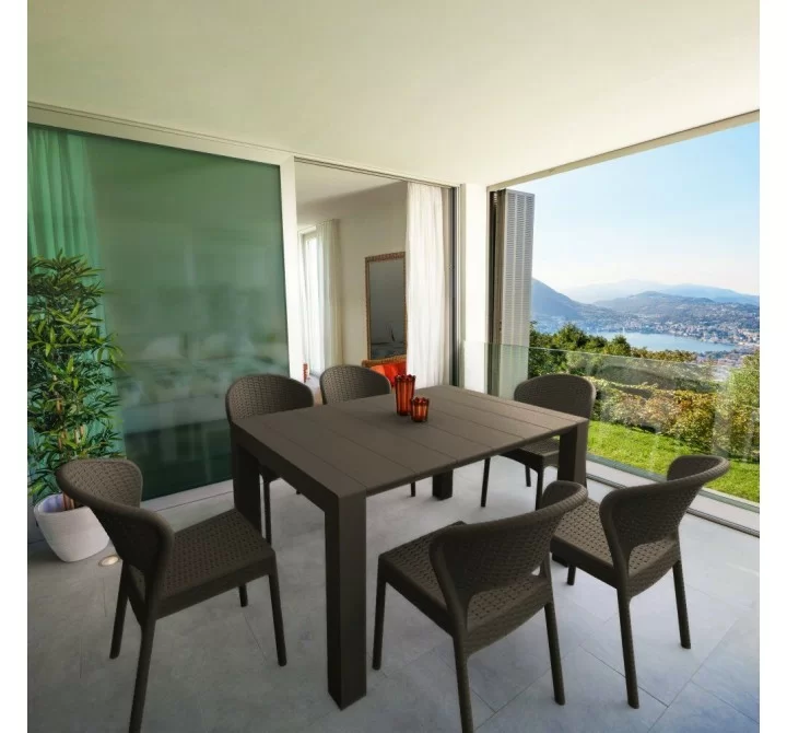 Compamia Daytona Wickerlook 7-Piece Extendable Dining Set - Brown