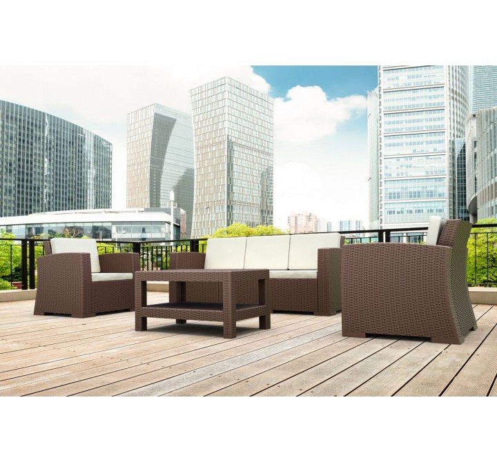 Monaco Resin Patio Seating - Brown
