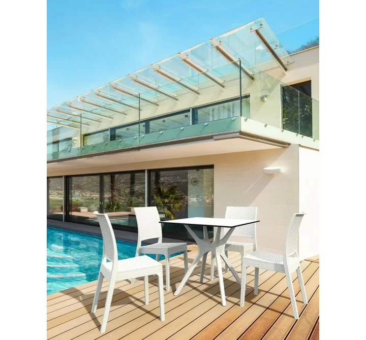 Ibiza Square Table 31 inch White
