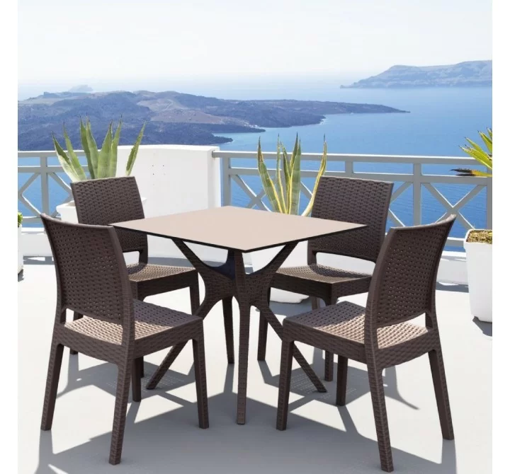Compamia Ibiza 5-Piece Outdoor Dining Set - BROWN
