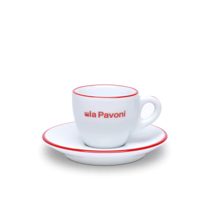 La Pavoni Espresso Coffee Cups & Saucers In Ceramic (Set of 6)