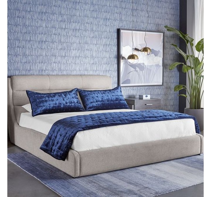 Sunpan Senna Bed Queen / King Belfast Heather Grey - Lifestyle