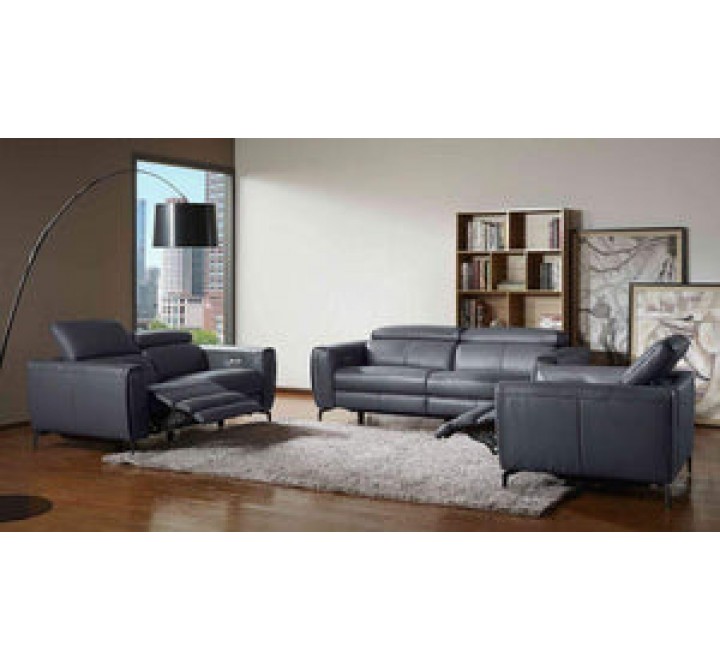 J&M Furniture Lorenzo in Blue Grey Sofa Set View