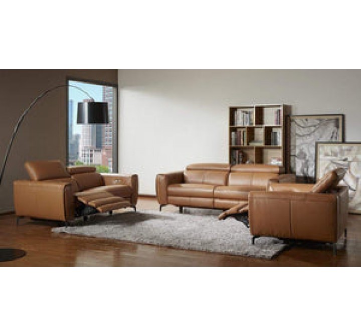 J&M Furniture Lorenzo Sofa , Loveseat and Chair in Caramel 