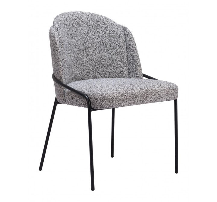 Jambi Dining Chair Black & White- front view 1