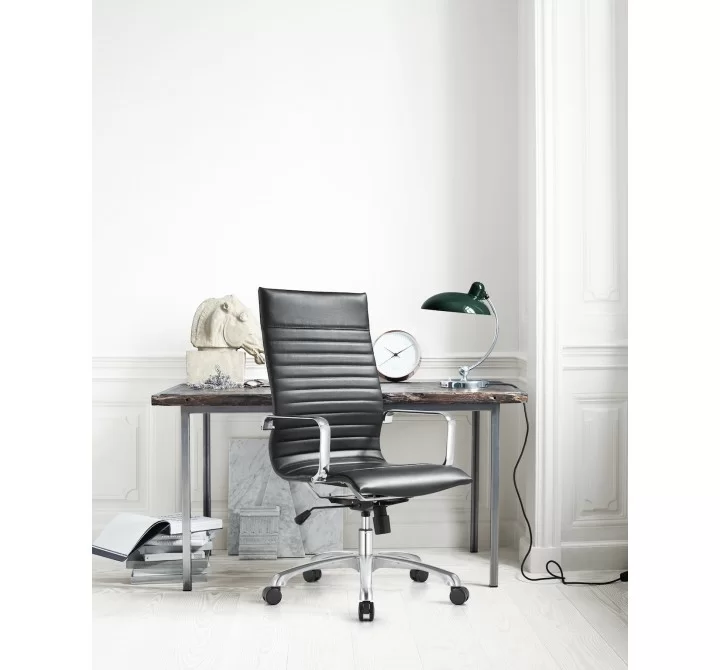 Woodstock Marketing Janis High Back Swivel Arm Chair - Black Lifestyle