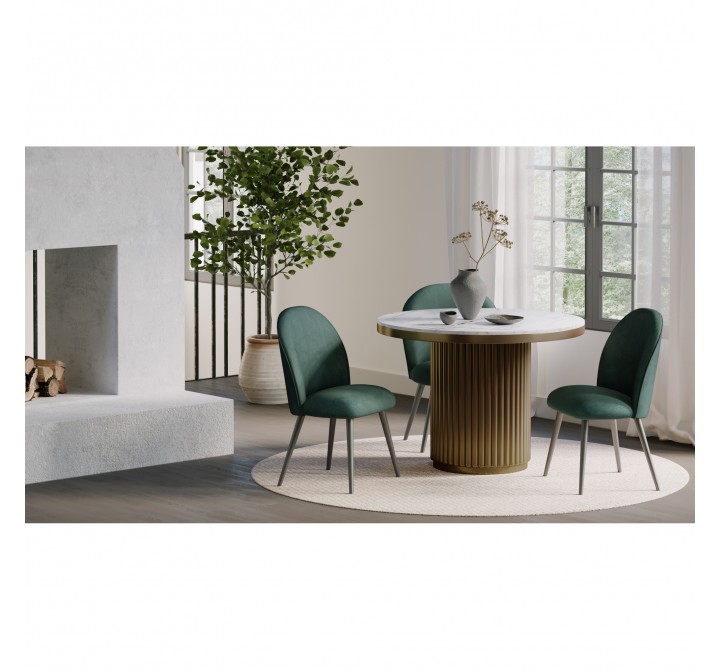 Moe's Home Collection Tower Dining Table - White Marble - Lifestyle