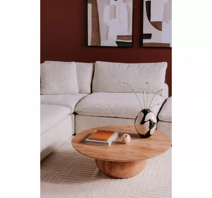Moe's Home Collection Bradbury Large Coffee Table in Natural Acacia - Lifestyle