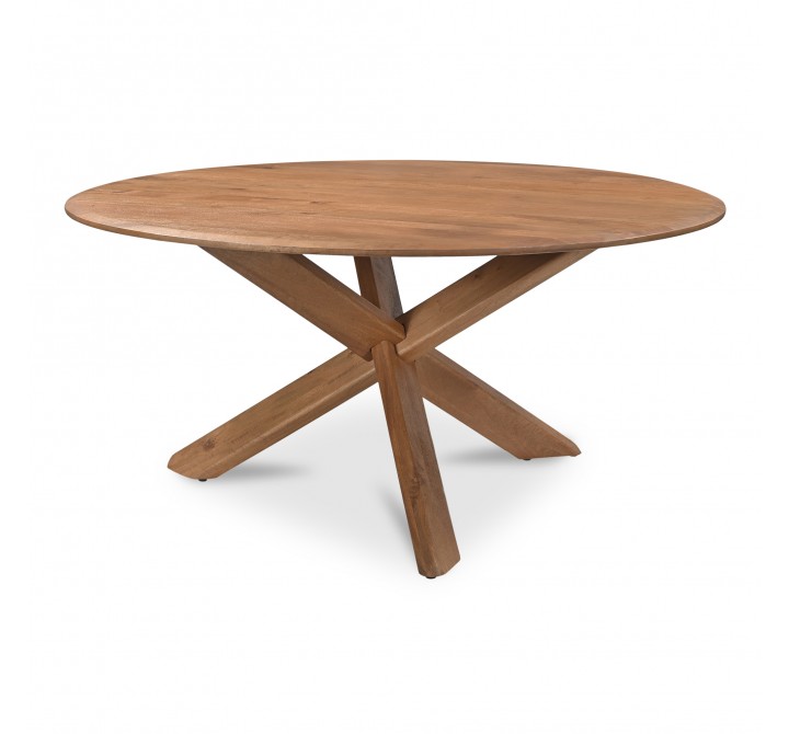 Moe's Home Collection Wesley Dining Table in Vintage Brown - Front Angled