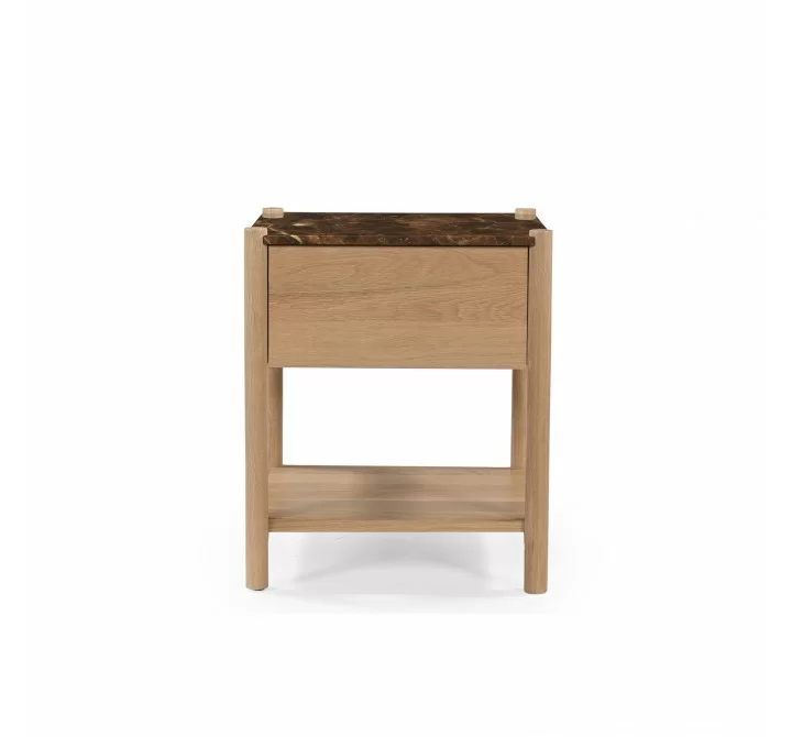 Moe's Home Collection Elio Nightstand Dark Emperador in Marble - Front 