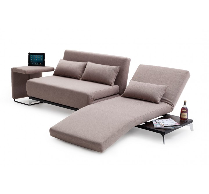 J&M Furniture Premium JH033 Beige Fabric Queen Sofa Bed 