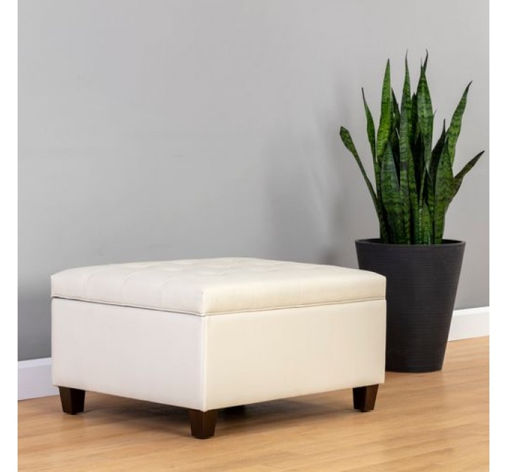 Sunpan Tucker Storage Ottoman Dillion Cream - Lifestyle