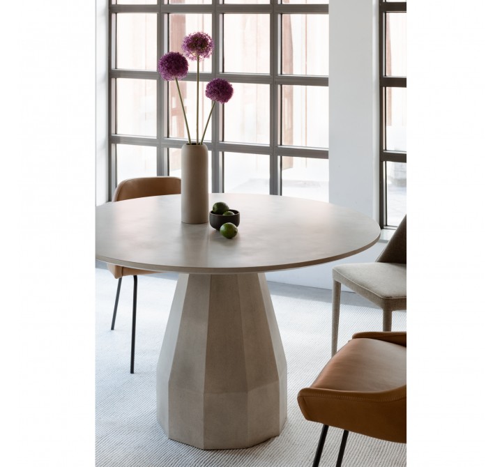 Moe's Home Collection Templo Outdoor Dining Table in Antique White - Lifestyle