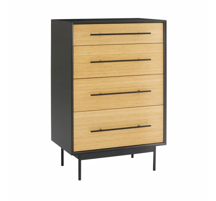Greenington Santa Cruz 4 Drawer High Chest Wheat - Front Side Angle