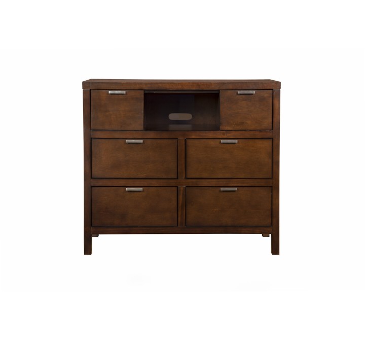 Alpine Furniture Carmel TV Media Chest, Cappuccino - Front Angle