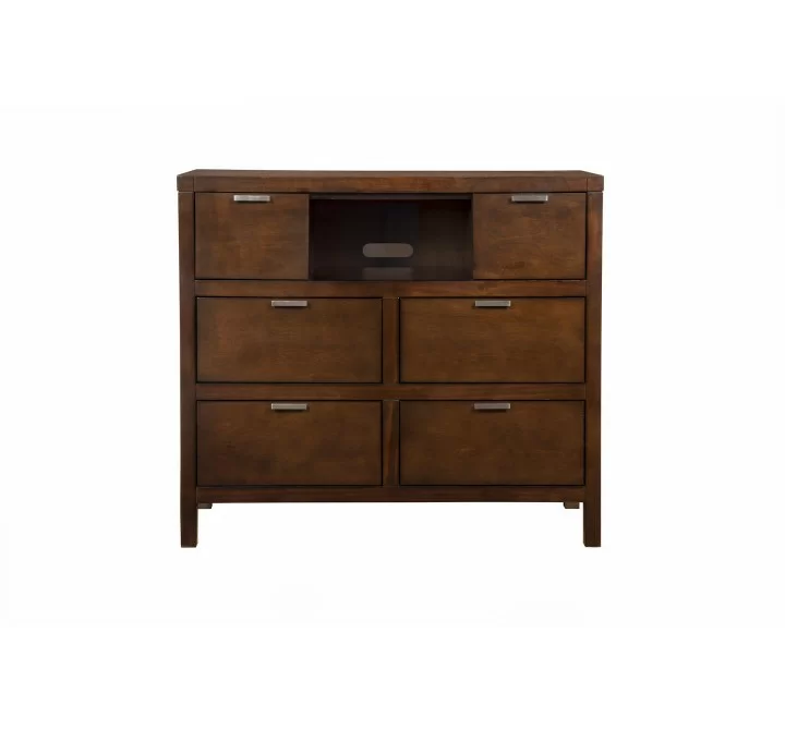 Alpine Furniture Carmel TV Media Chest, Cappuccino - Front Angle