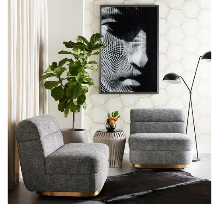 Sunpan Florin Swivel Lounge Chair - Nash Zebra - Lifestyle