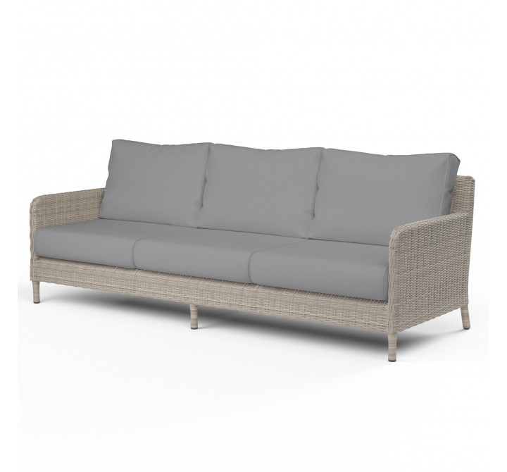 Manhattan Sofa in Canvas Granite w/ Self Welt - Front Side Angle