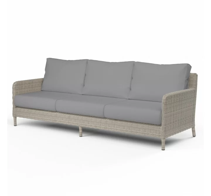 Manhattan Sofa in Canvas Granite w/ Self Welt - Front Side Angle