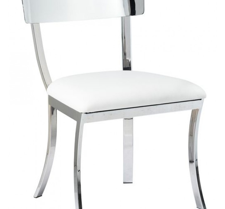 Sunpan Maiden Dining Chair - White - Set of Two - Front Side Angle