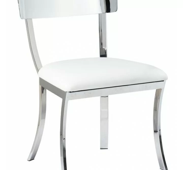 Sunpan Maiden Dining Chair - White - Set of Two - Front Side Angle
