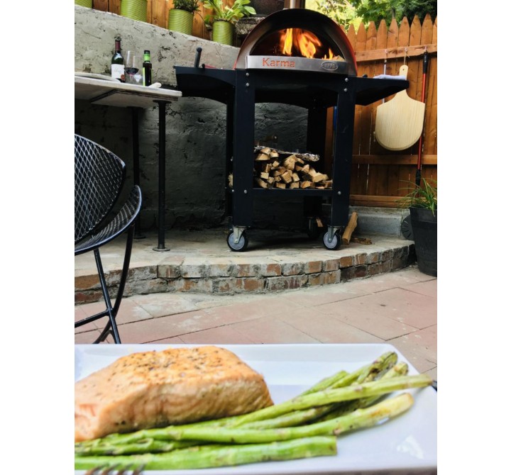 WPPO Ovens Karma 25 Colored Wood-Fired Oven With Stand/Cart - Black