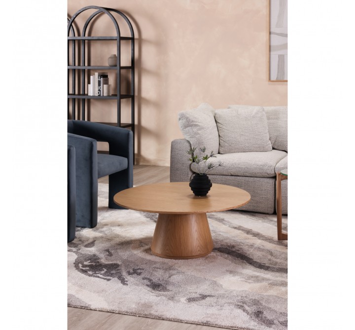 Moe's Home Collection Otago Oval Coffee Table in Oak - Lifestyle