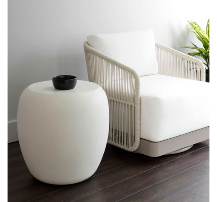 Sunpan Iolite End Table in White - Lifestyle