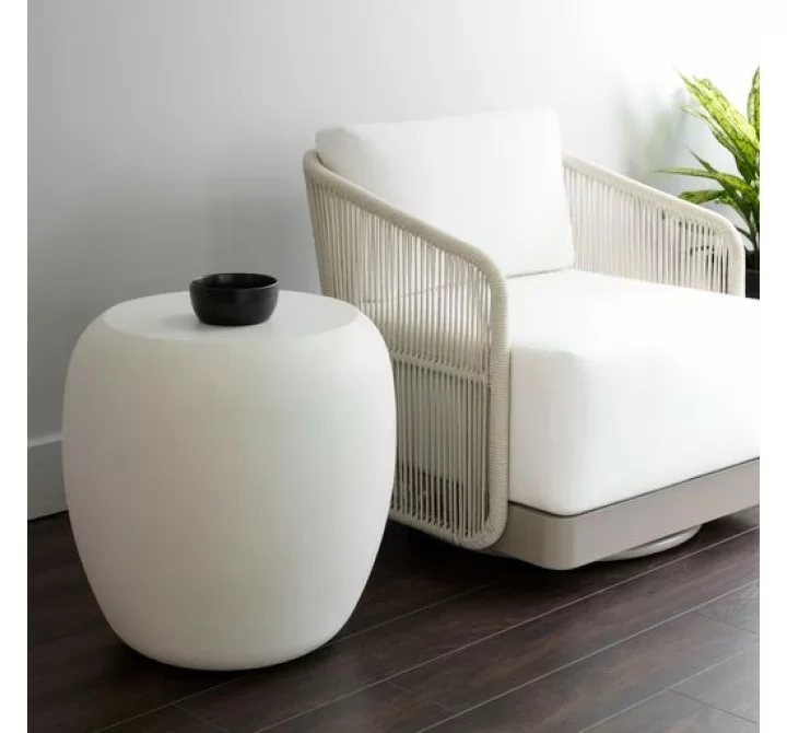 Sunpan Iolite End Table in White - Lifestyle