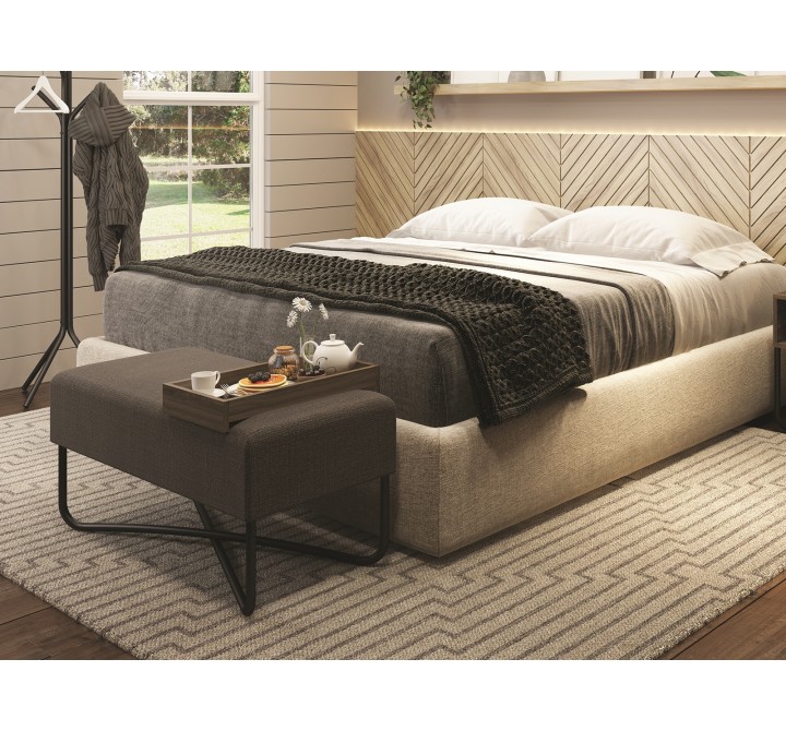 Casabianca ACE Bench In Dark Brown With Black Painted Base With Dark Oak Tray - Lifestyle 2
