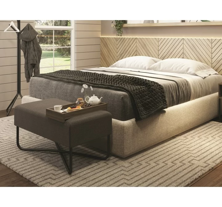 Casabianca ACE Bench In Dark Brown With Black Painted Base With Dark Oak Tray - Lifestyle 2