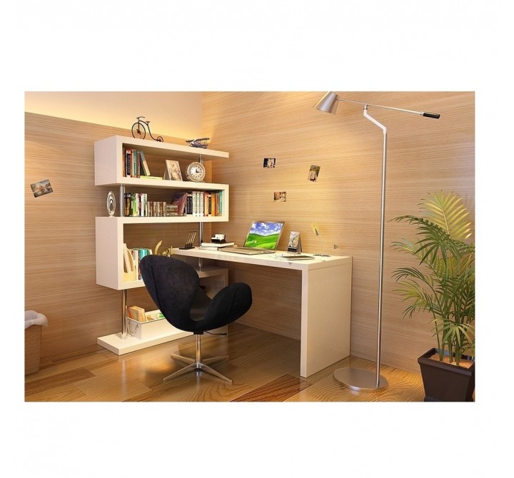 J&M Furniture KD002 Office Desk WH