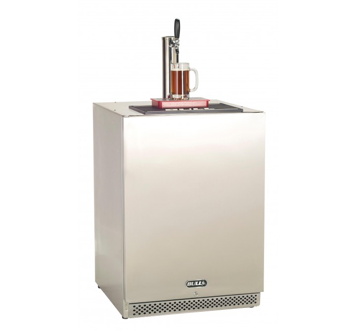 Bull BBQ Kegerator with Single Tap - Angled View Close-up