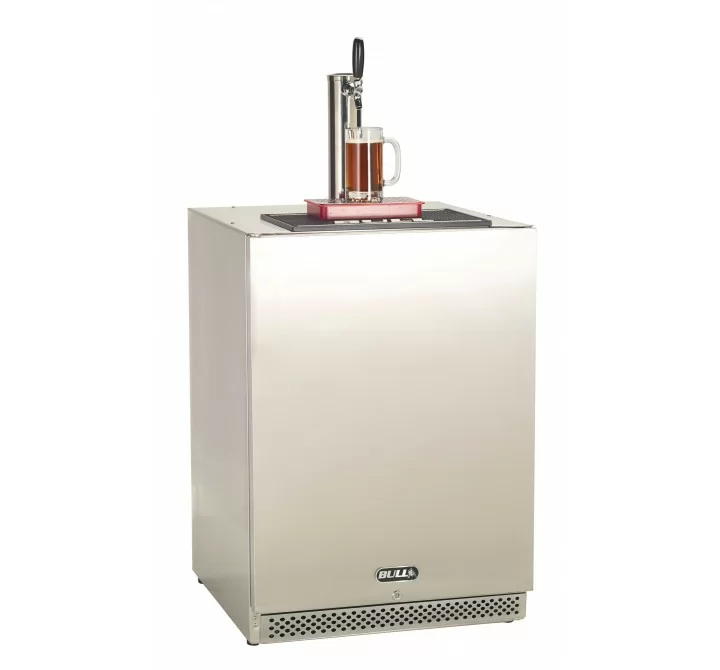 Bull BBQ Kegerator with Single Tap - Angled View Close-up